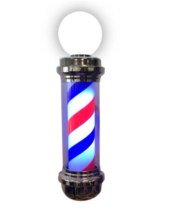 Farol Barbero barber pole 88cm x 25cm rojo y azul
