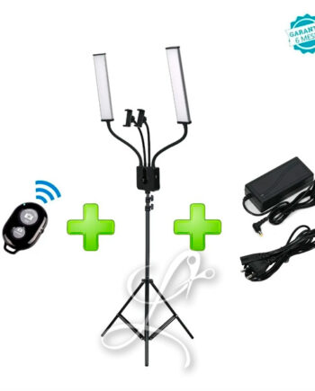 Luz Led Profesional Doble Brazo + trípode + control Bluetooth