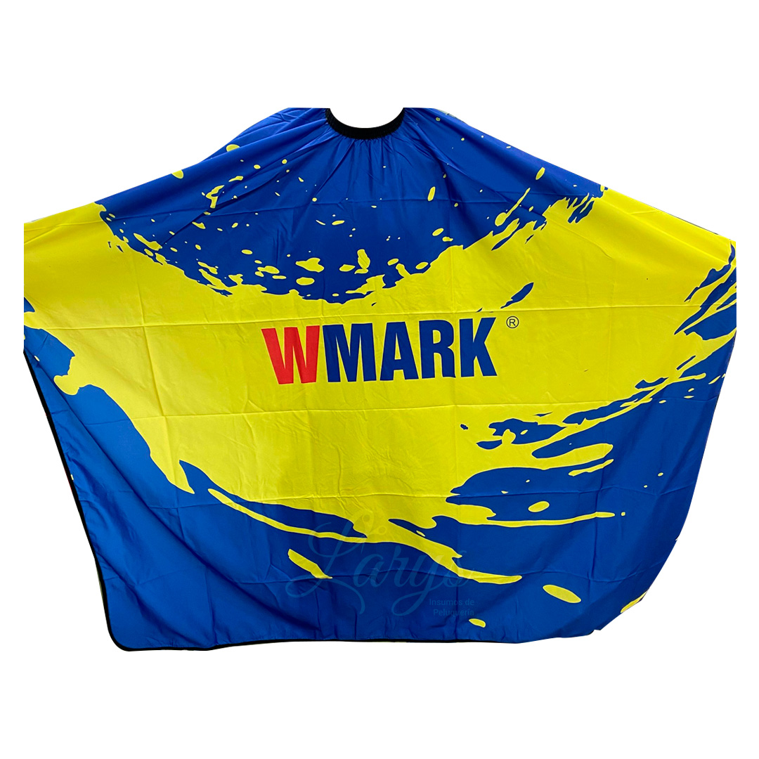 Capa peluquería WMARK Azul y Amarilla