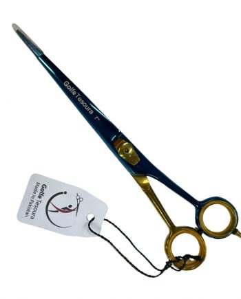 Tijera Golfe Tesoura corte 7" azul dorado