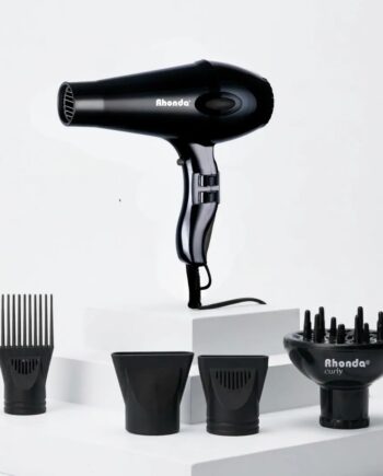 Kit Secador de Pelo Profesional Rhonda 2200W negro + Peines + Difusor