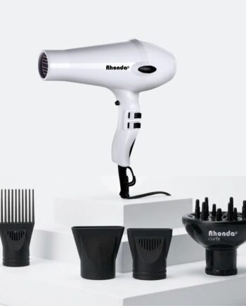 Kit Secador de Pelo Profesional Rhonda 2200W blanco + Peines + Difusor