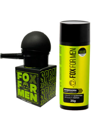 Kit de Fibras Capilares + Aplicador FOX FOR MEN CABELLOS MOROCHOS