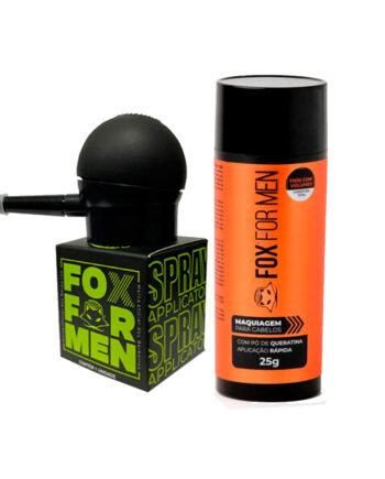Kit de Fibras Capilares + Aplicador FOX FOR MEN CABELLOS CASTAÑOS