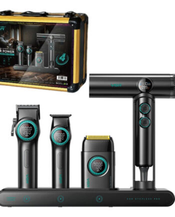 Set Premium VGR Barbería Maletín Clipper + Trimmer + Shaver + Secador V-001