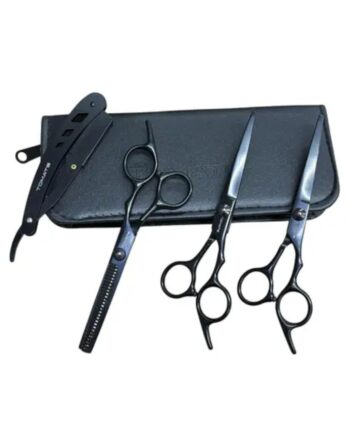 Combo Barbero 3 Tijeras Profesionales + Navaja + Estuche