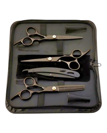 Kit profesional de Tijeras + Navaja NEGRAS